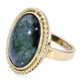 Vintage Yellow Gold Jade Oval Ring
