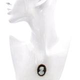 Antique 13k Yellow Gold Hera Hardstone and Seed Pearl Cameo Brooch Pendant