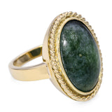 Vintage Yellow Gold Jade Oval Ring