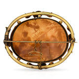 Antique Gold Filled Ornate Venus Laying Down Sensually Shell Cameo Brooch