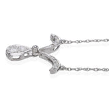 Vintage 14k White Gold 0.40tcw Diamond Modular Design Drop Pendant