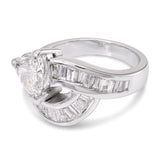 Vintage Platinum Heart Cut Diamond Cocktail Ring