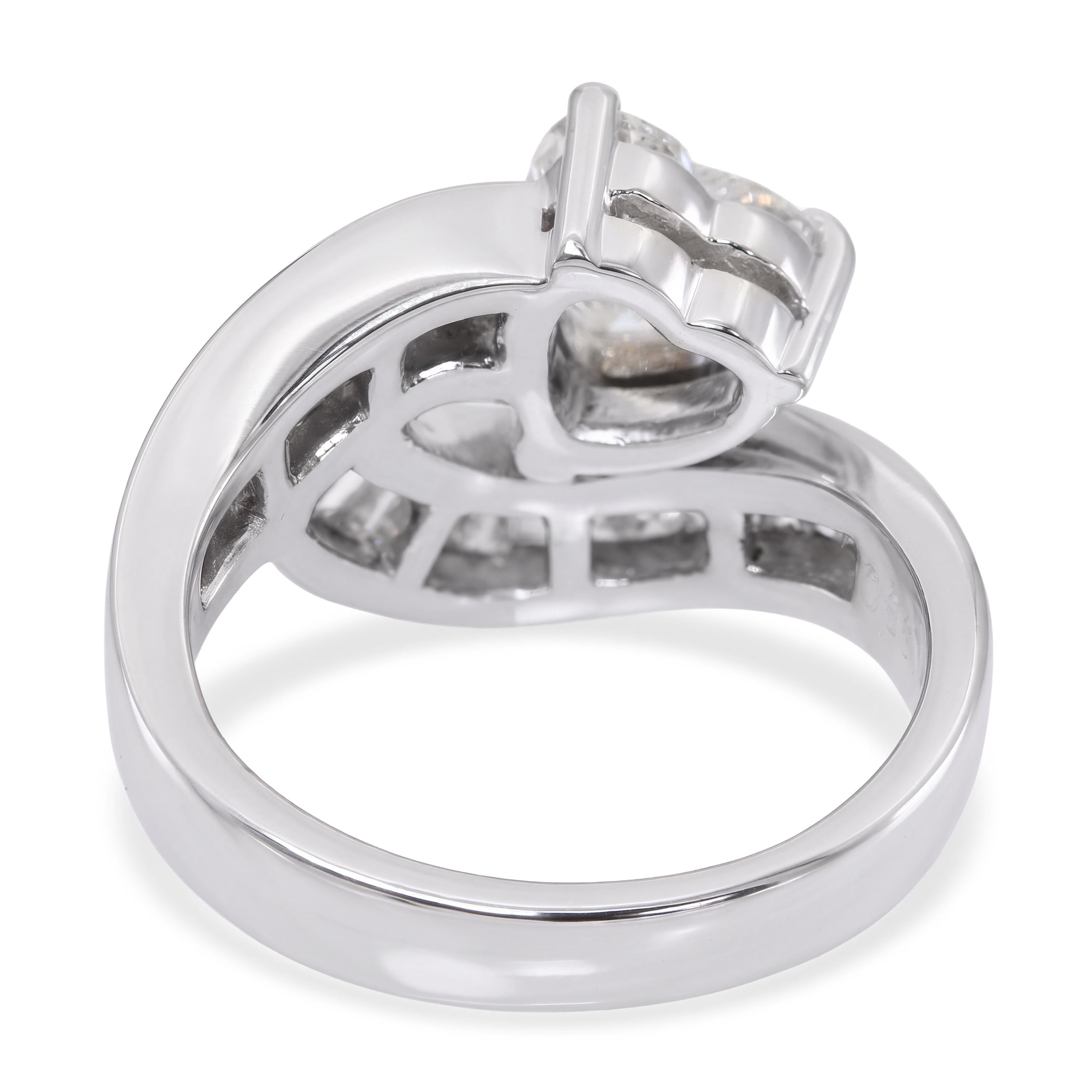 Vintage Platinum Heart Cut Diamond Cocktail Ring