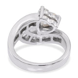 Vintage Platinum Heart Cut Diamond Cocktail Ring