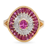 18k Yellow Gold Ruby and Diamond Ring