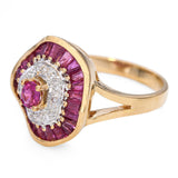 18k Yellow Gold Ruby and Diamond Ring