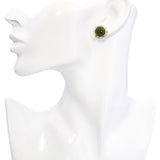 Vintage 14k Yellow Gold Jade Stud Earrings
