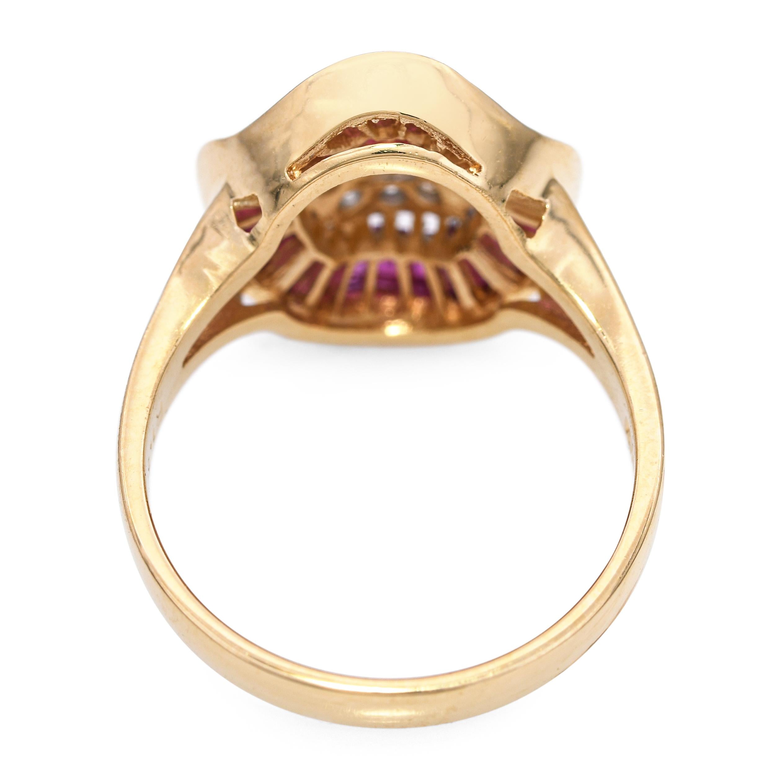 18k Yellow Gold Ruby and Diamond Ring