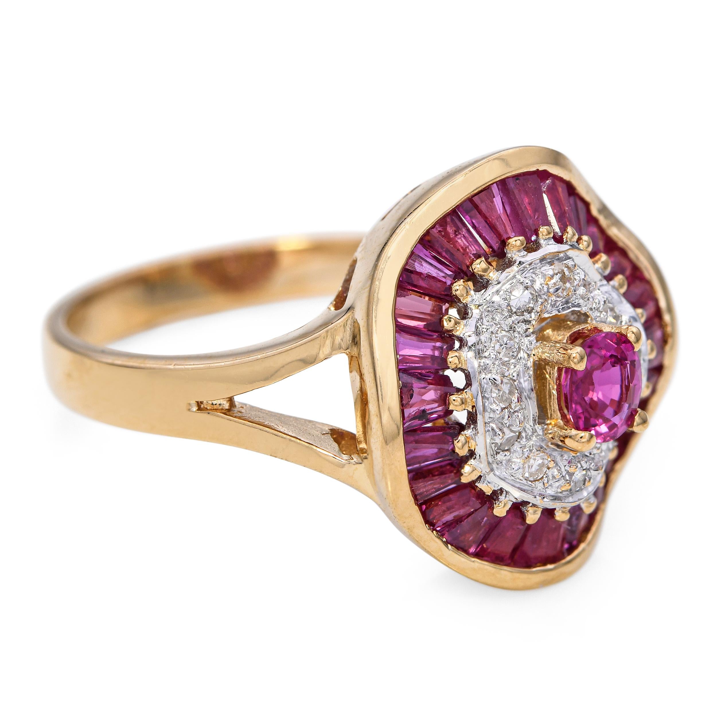 18k Yellow Gold Ruby and Diamond Ring