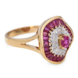 18k Yellow Gold Ruby and Diamond Ring