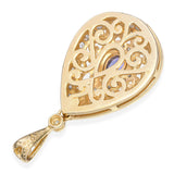 Fiori 14k Yellow Gold 0.63ct Tanzanite & Diamond Filigree Pendant