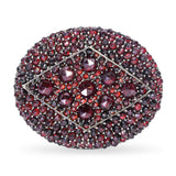 Antique Sterling Silver Bohemian Garnet Brooch