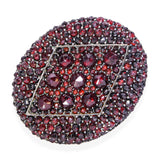 Antique Sterling Silver Bohemian Garnet Brooch