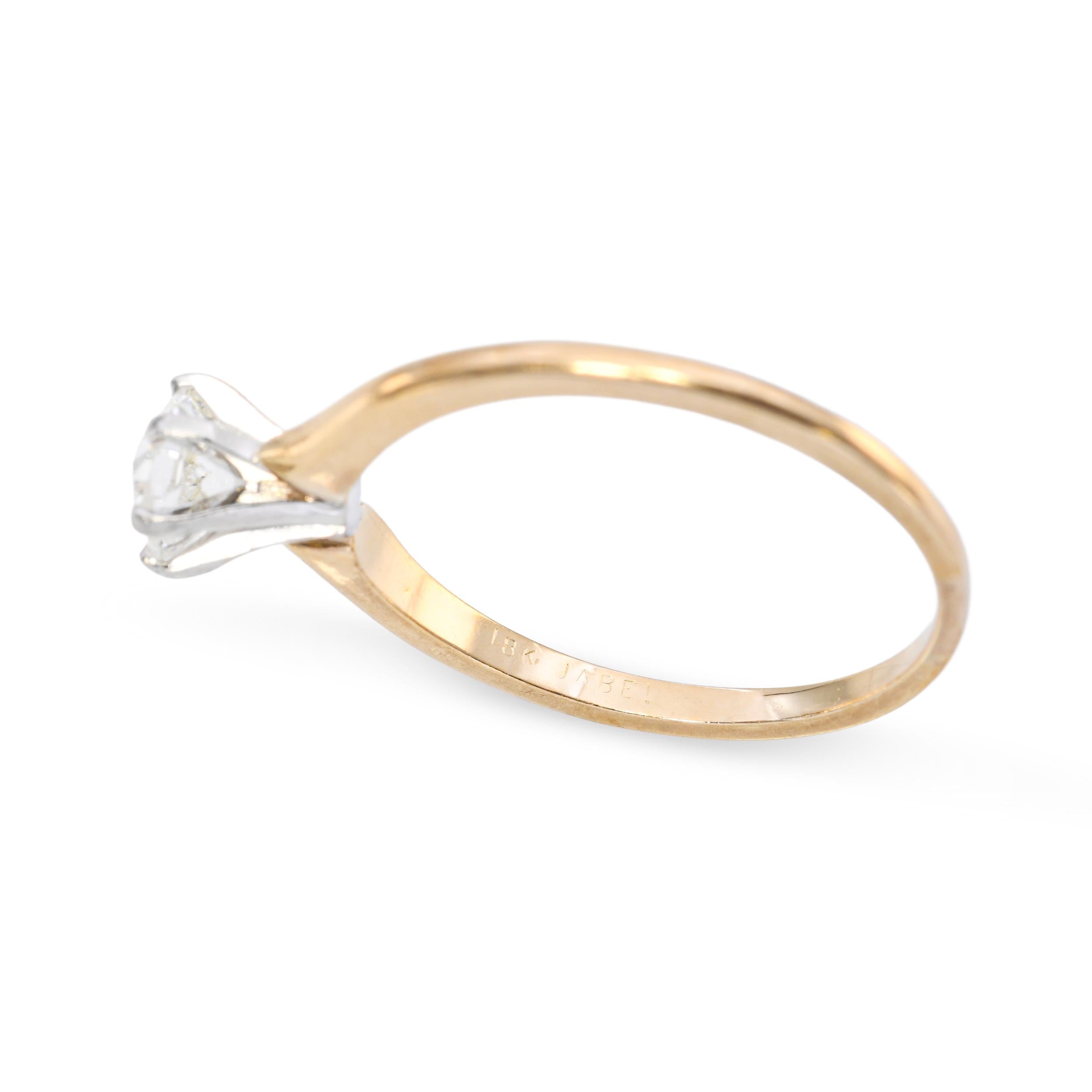 Jabel 18k Yellow Gold .80ct Old Mine Cut Diamond Solitaire Engagement Ring