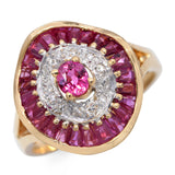 18k Yellow Gold Ruby and Diamond Ring
