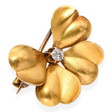 Antique Yellow Gold Diamond Flower Brooch