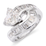 Vintage Platinum Heart Cut Diamond Cocktail Ring
