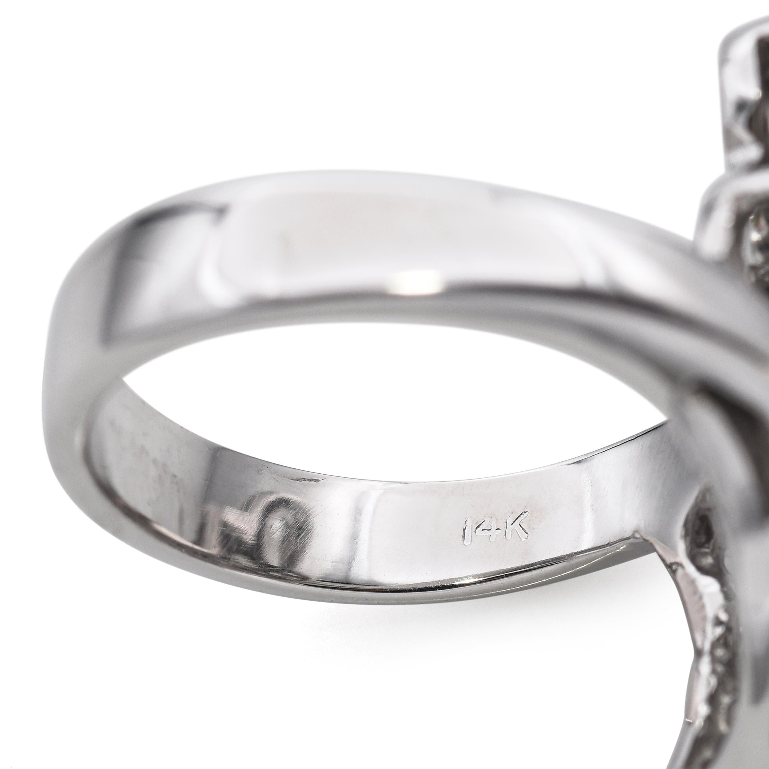 Vintage 14k White Gold 2.49tcw Diamond Statement Ring