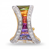 Bellarri 18k Yellow Gold Multicolor Gem and Diamond Pendant