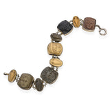 Antique Victorian Silver Grand Tour Lava Cameo Bracelet