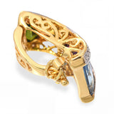 Bellarri 18k Yellow Gold Multicolor Gem and Diamond Pendant