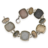 Antique Victorian Silver Grand Tour Lava Cameo Bracelet