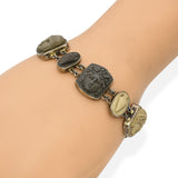 Antique Victorian Silver Grand Tour Lava Cameo Bracelet