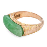 Vintage 18k Yellow Gold Jade Ring