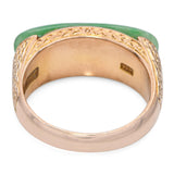 Vintage 18k Yellow Gold Jade Ring