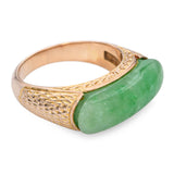 Vintage 18k Yellow Gold Jade Ring