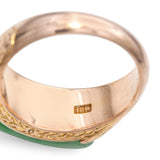 Vintage 18k Yellow Gold Jade Ring