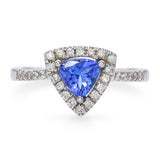 14k White Gold Tanzanite and Diamond Ring