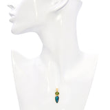 14k Yellow Gold 1.13ct Peridot and Boulder Opal Pendant