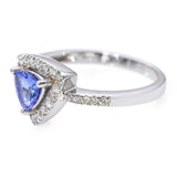 14k White Gold Tanzanite and Diamond Ring