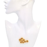 Vintage Cartier 18k Yellow Gold Ruby Flower Cluster Brooch