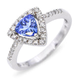 14k White Gold Tanzanite and Diamond Ring
