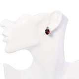 14k Yellow Gold 7.90ctw Garnet & Diamond Cluster Stud Earrings