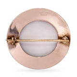 Antique 10k Yellow Gold Shell Cameo Heron Under Mangroves Brooch