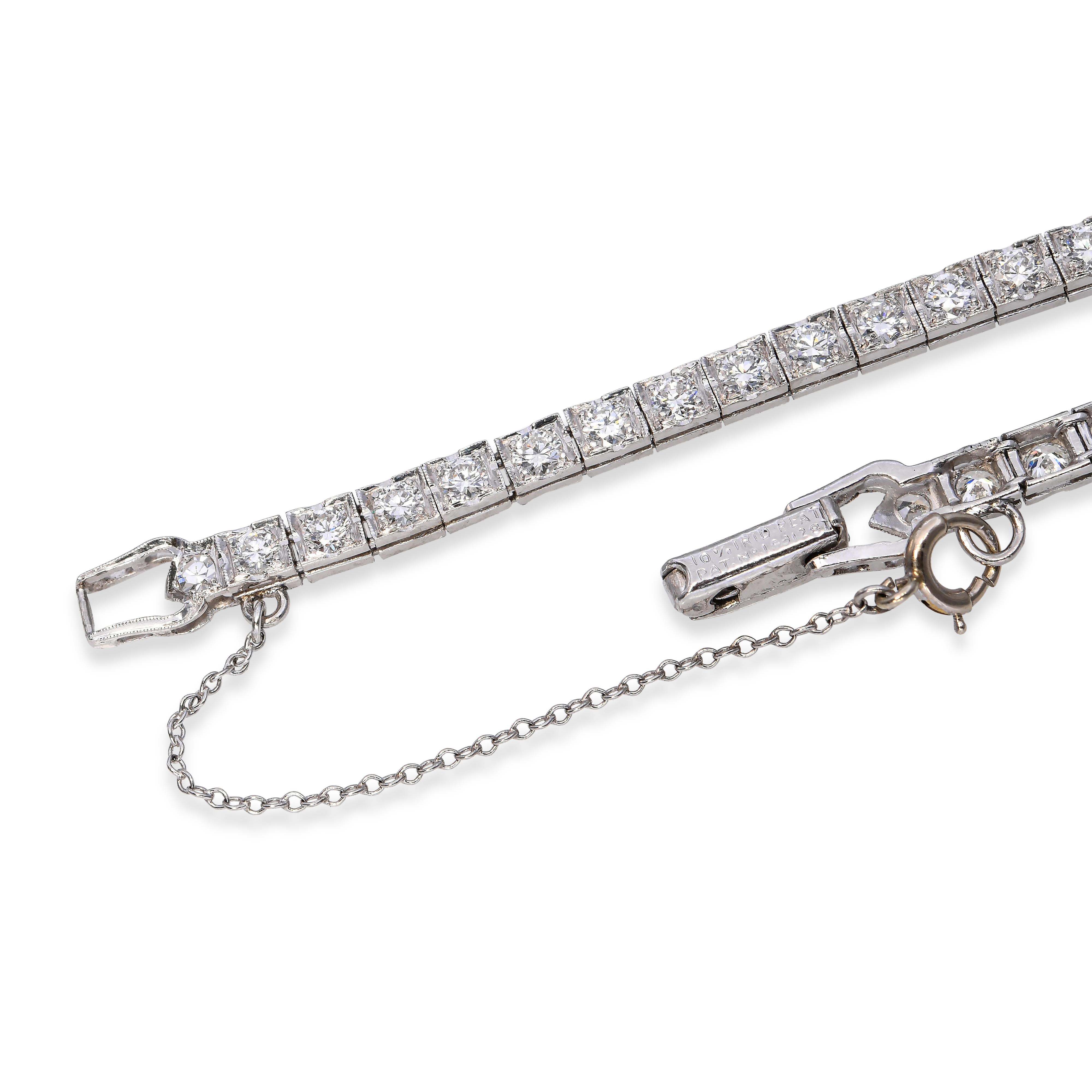 Art Deco Platinum Elgin 2.7tcw H Si1 Diamond Pave Ladies Dress Watch