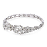 Vintage 18K White Gold 3.96tcw Diamond Filigree Bracelet