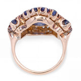 Antique 12k Rose Gold 7.34ct Star Sapphire & Blue Sapphire Statement Ring