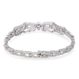 Vintage 18K White Gold 3.96tcw Diamond Filigree Bracelet