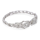 Vintage 18K White Gold 3.96tcw Diamond Filigree Bracelet