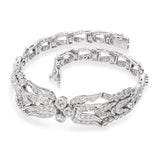Vintage 18K White Gold 3.96tcw Diamond Filigree Bracelet