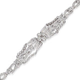 Vintage 18K White Gold 3.96tcw Diamond Filigree Bracelet
