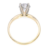 Vintage 14k Yellow Gold Salt and Pepper 1.32ct Diamond Solitaire Ring