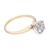 Vintage 14k Yellow Gold Salt and Pepper 1.32ct Diamond Solitaire Ring