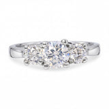 14k White Gold 1.0ctw Diamond Three Stone Engagement Ring