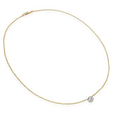 18k Gold 0.90ct H VS Diamond Bezel Set Solitaire Necklace