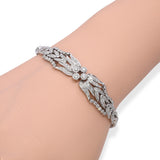 Vintage 18K White Gold 3.96tcw Diamond Filigree Bracelet